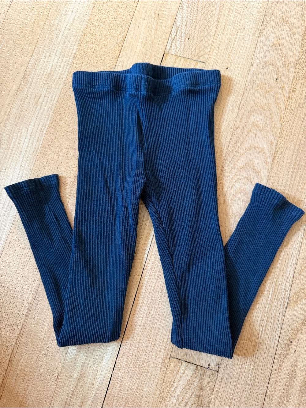 Pink Chicken Deep Navy Ribbed Toddler Leggings